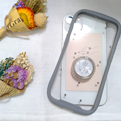 iPhoneケース　スマホケース　バンカーリング付き お花のiPhoneケース 3枚目の画像