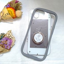 iPhoneケース　スマホケース　バンカーリング付き お花のiPhoneケース 4枚目の画像