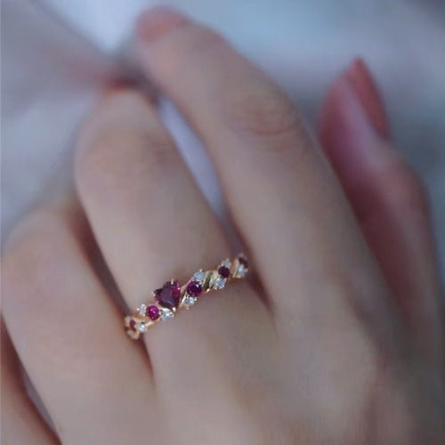 ハート クロワッサン 天然アルミニウムマグネシウムガーネット