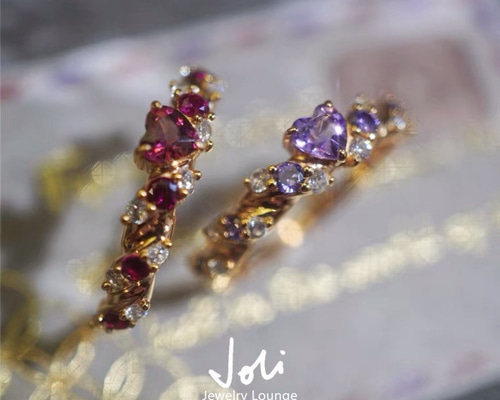 ハート クロワッサン 天然アルミニウムマグネシウムガーネット