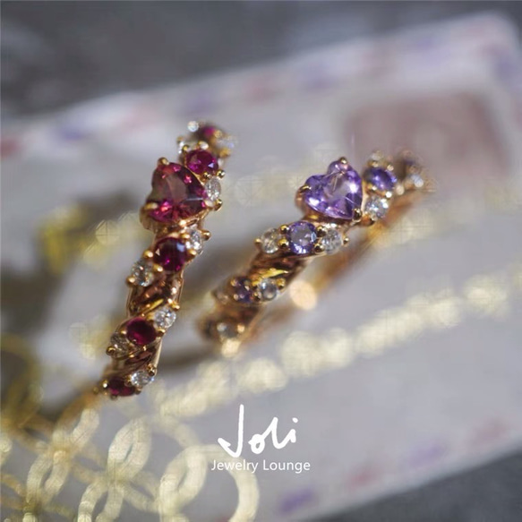 ハート クロワッサン 天然アルミニウムマグネシウムガーネット