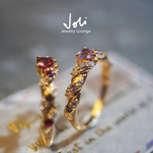 ハート クロワッサン 天然アルミニウムマグネシウムガーネット