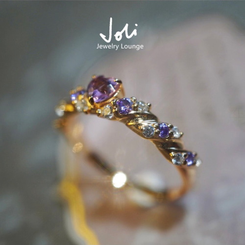 ハート クロワッサン 天然アルミニウムマグネシウムガーネット