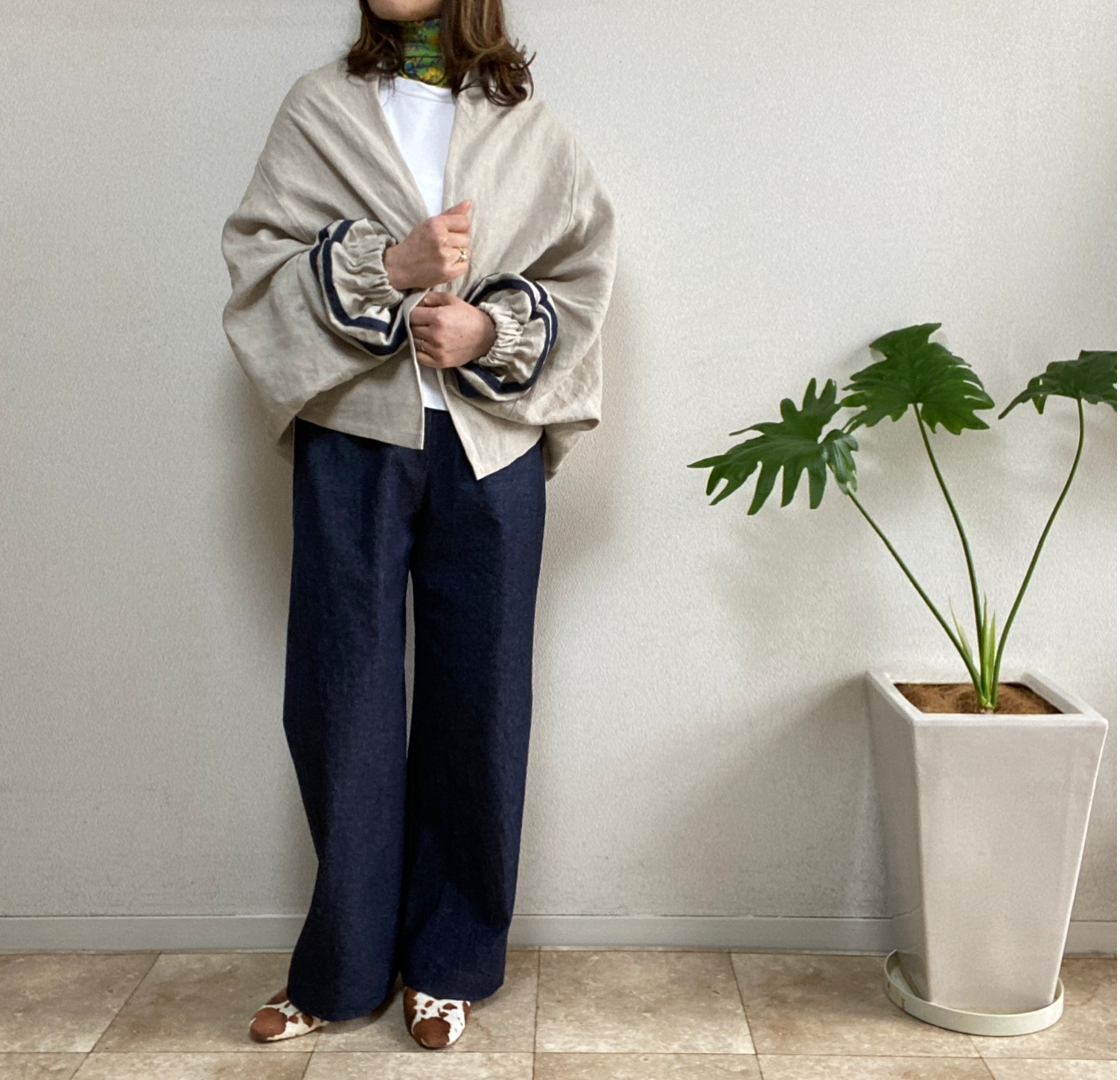 再販3 児島デニムハンサムワイドパンツ（インディゴ）＊受注製作＊