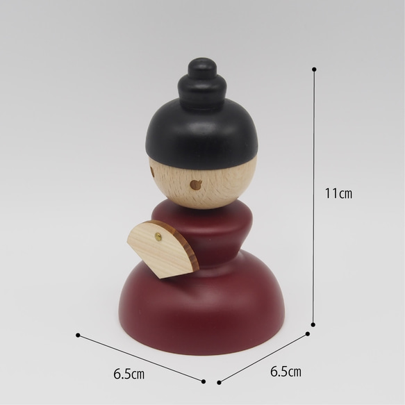 【アウトレット品】H110木製ひな人形(紺・エンジ) 10枚目の画像