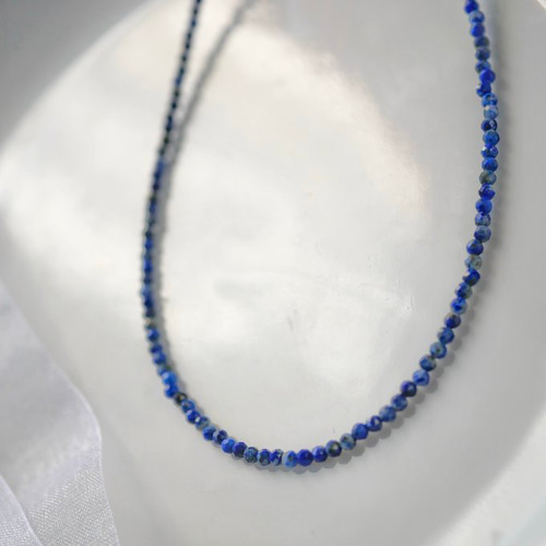 ラピスラズリ 極小 ネックレス 天然石 n50 サージカルステンレス 送料