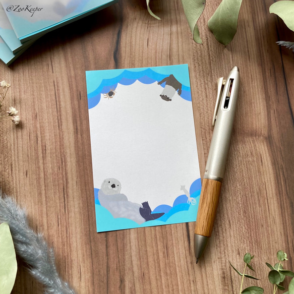 メモ帳 ラッコとカワウソ メモ帳 Zoo Keeper ズーキーパー 通販