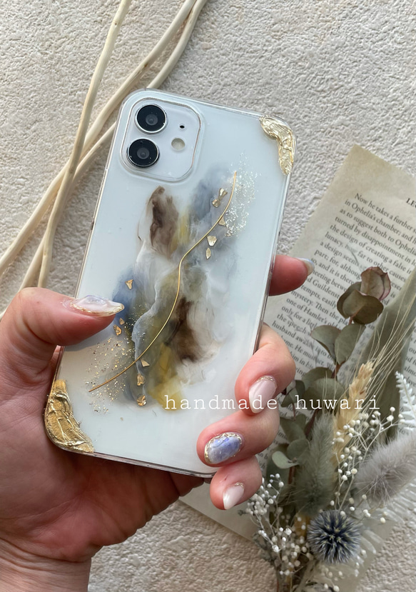 ✴︎ ニュアンスiPhoneケース ブルーオレンジ iPhoneケース・カバー 