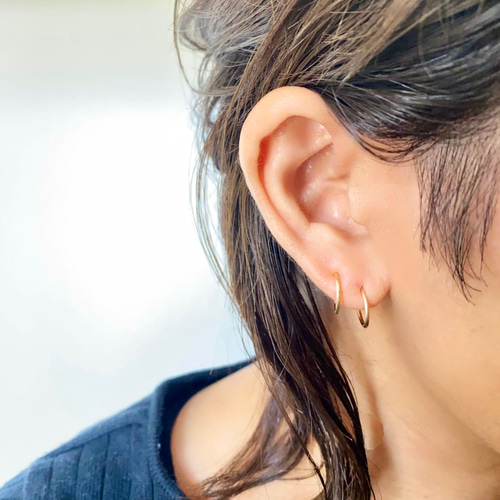 ピアスに見えるイヤリング！痛くない！極小 ミニフープ