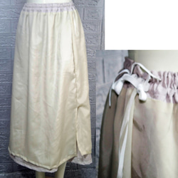 着物リメイクブラウススーツ「色無地正絹＝グレージュ」Ｌ寸11号スカート裏付き 9枚目の画像