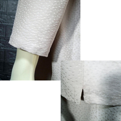 着物リメイクブラウススーツ「色無地正絹＝グレージュ」Ｌ寸11号スカート裏付き 6枚目の画像