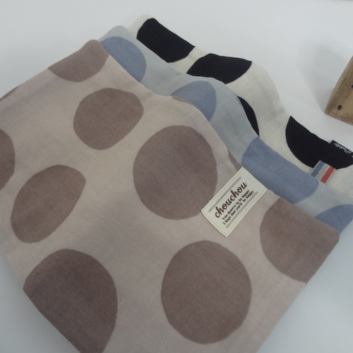 大きめ*ドット*やわらかガーゼハンカチ3枚セット ハンカチ・手ぬぐい  