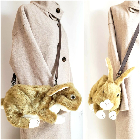 訳有り リアル うさぎ バッグ 野うさぎ アートドール ぬいぐるみ