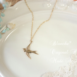 *swallow necklace*14kgf*ツバメのネックレス 1枚目の画像