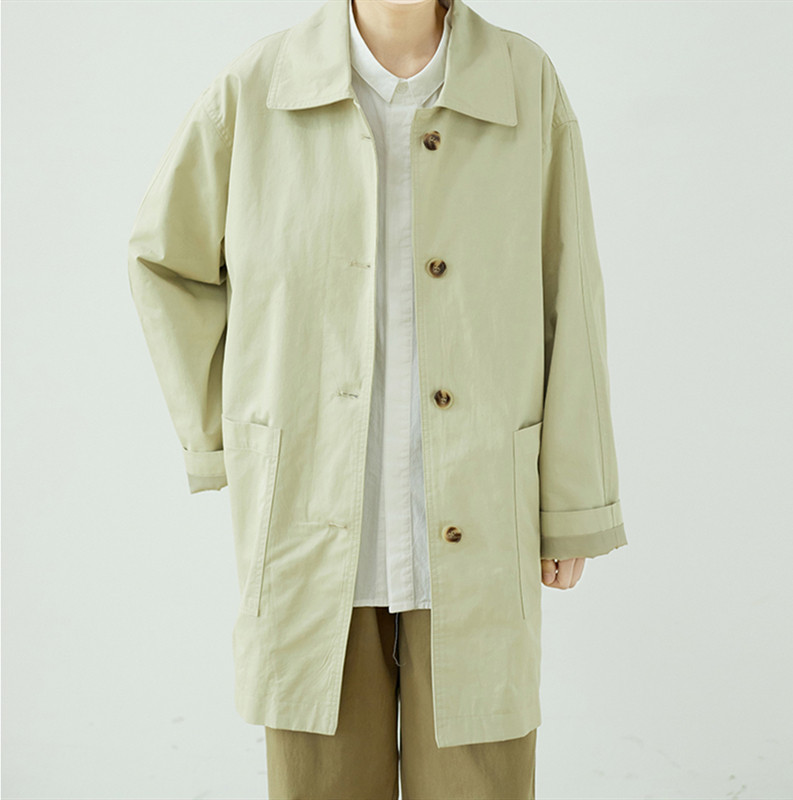 春新作カジュアルゆったりシャコー上質なコットンオーバーサイズのコートジャケット 2303-12