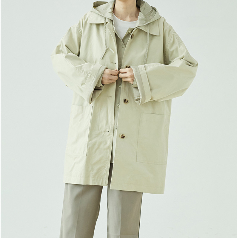 春新作カジュアルゆったりシャコー上質なコットンオーバーサイズのコートジャケット 2303-12