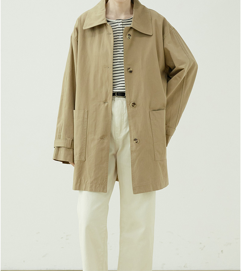 春新作カジュアルゆったりシャコー上質なコットンオーバーサイズのコートジャケット 2303-12