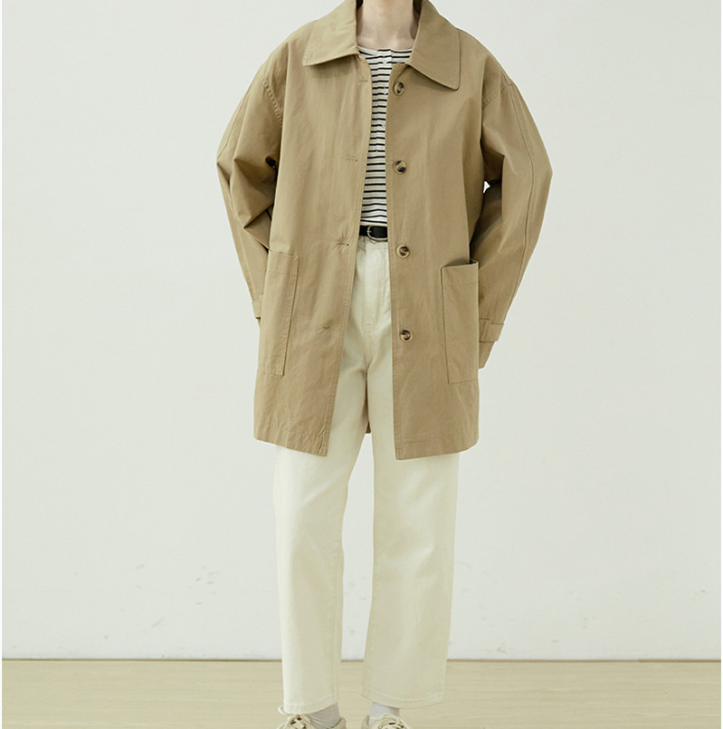 春新作カジュアルゆったりシャコー上質なコットンオーバーサイズのコートジャケット 2303-12