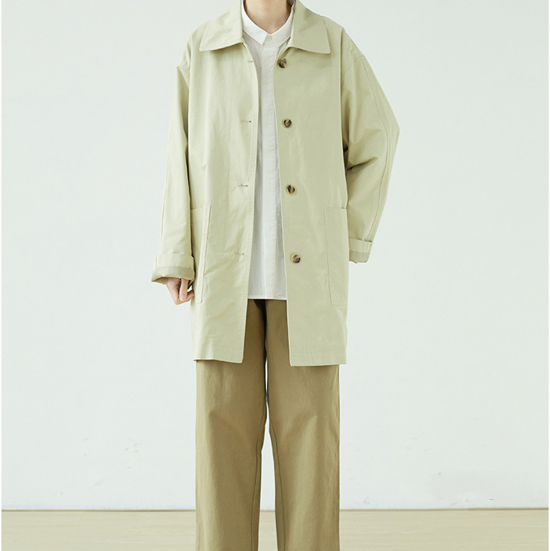 春新作カジュアルゆったりシャコー上質なコットンオーバーサイズのコートジャケット 2303-12