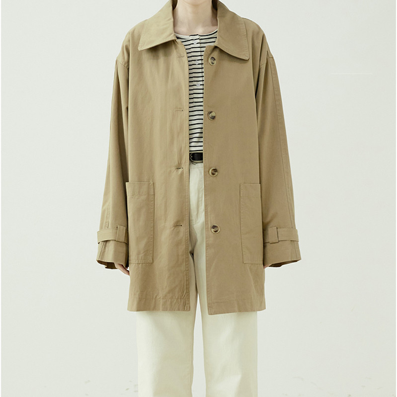 春新作カジュアルゆったりシャコー上質なコットンオーバーサイズのコートジャケット 2303-12