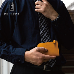 L字ファスナー ミニ財布【PELLEZA】メンズ レディース 高級イタリア革 エルバマット 本革 日本製 コンパクト 2枚目の画像