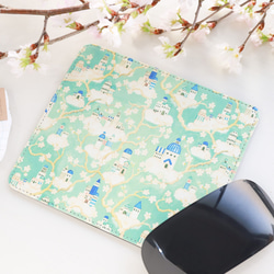マルチパッド「花咲く桜の木の枝と建物」マウスパッド 3枚目の画像
