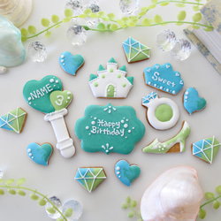 【アイシングクッキー】　プリンセス　アイドル　推しカラー　推しの誕生日　ステッキ　名入れ　誕生日 7枚目の画像