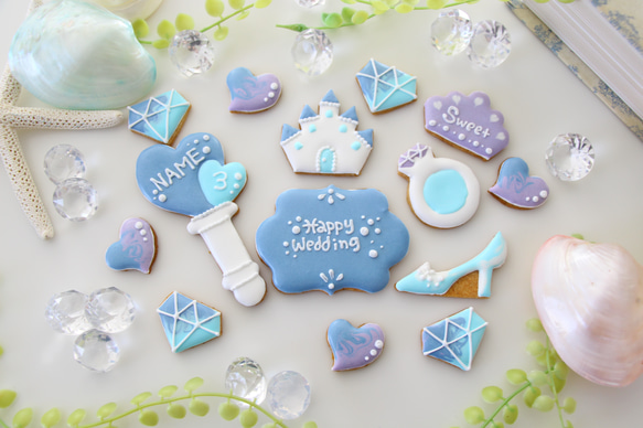 【アイシングクッキー】　プリンセス　アイドル　推しカラー　推しの誕生日　ステッキ　名入れ　誕生日 3枚目の画像