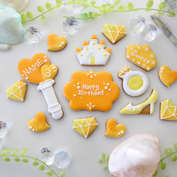 シンデレラ　【アイシングクッキー】　プリンセス　青　水色　誕生日　オーダー　通販　人気 7枚目の画像