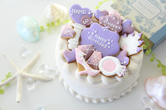 【アイシングクッキー】　プリンセス　青　水色　シンデレラ　誕生日　ケーキ　飾り 11枚目の画像