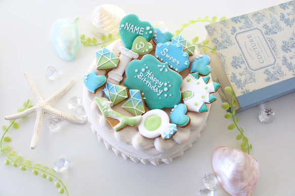 【アイシングクッキー】　プリンセス　青　水色　シンデレラ　誕生日　ケーキ　飾り 14枚目の画像