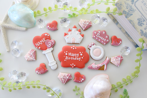 【アイシングクッキー】　プリンセス　紫　女の子　誕生日　ケーキ　飾り 7枚目の画像
