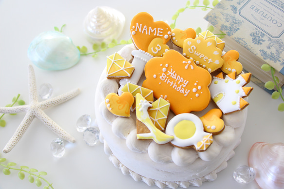 【アイシングクッキー】　プリンセス　黄色　イエロー　推し　女の子　誕生日 1枚目の画像