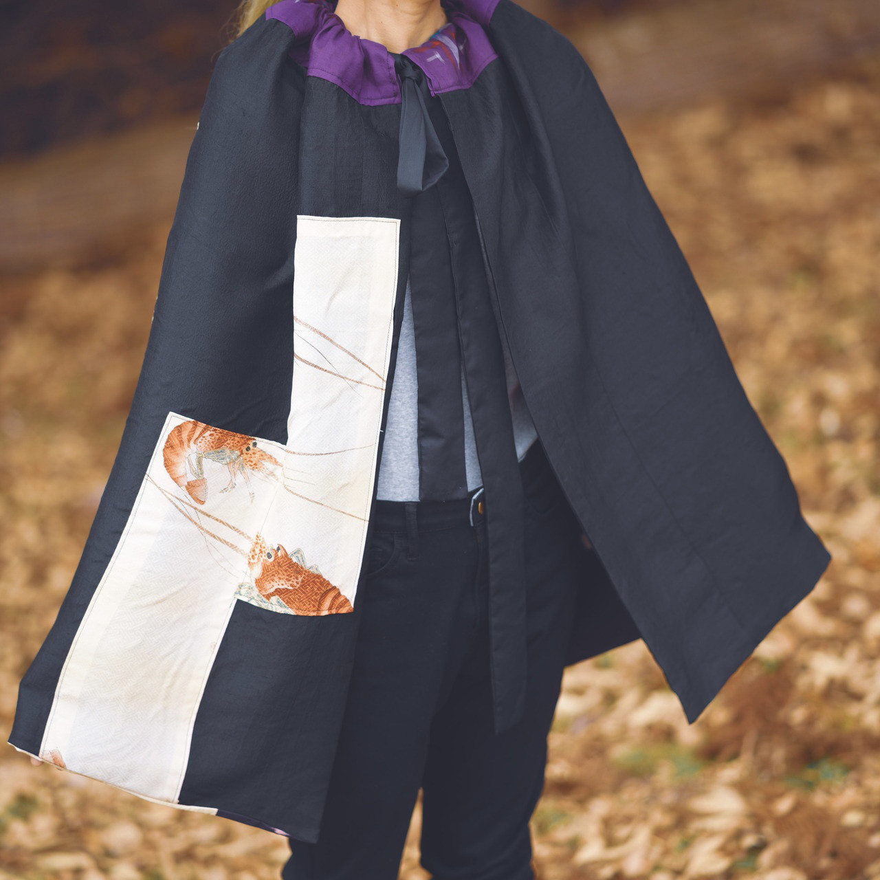 絣の着物リメイク。マントです。 www.tisamax.com