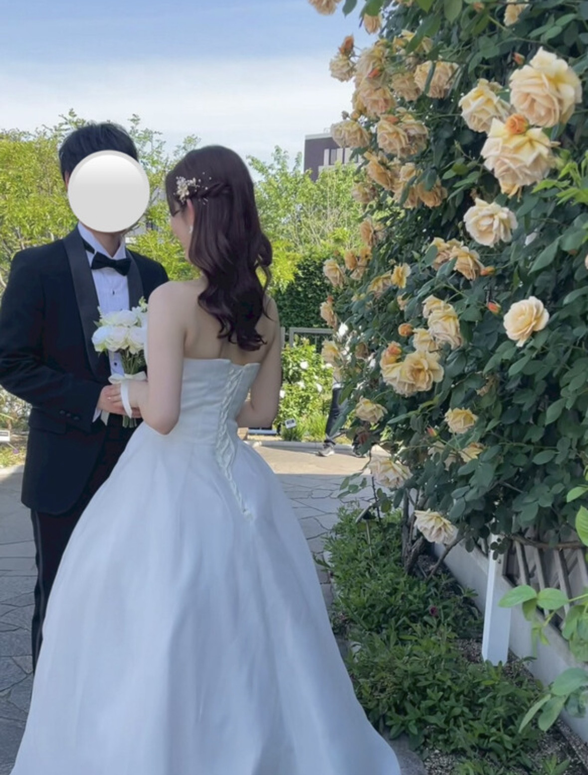 「実際のご着用写真あり」上品オーガンジードレープドレス／シンプル＆モードな大人ウェディング