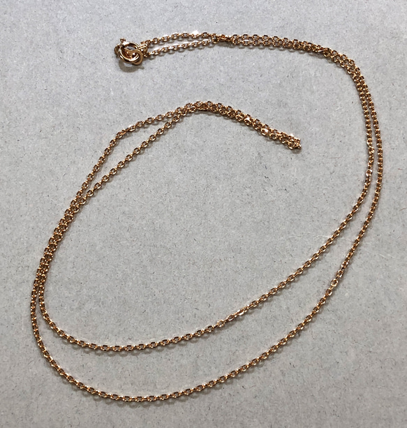 K18ピンクゴールド　1.3mm幅カット小豆ネックレス 50センチ K18PG K18ピンクゴールド 1.3mm幅カットあずきネックレス 50センチ