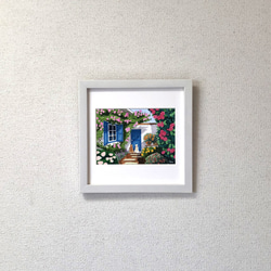 「ローズハウス06」透明水彩画　原画　風景画　額縁付　２Lサイズ 6枚目の画像