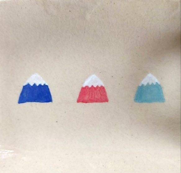 陶のネジネジ取っ手付き長皿【まろやか富士山】 6枚目の画像