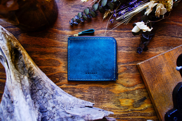 No.28 L-Zip Wallet【ORTENSIA BLUE】 1枚目の画像