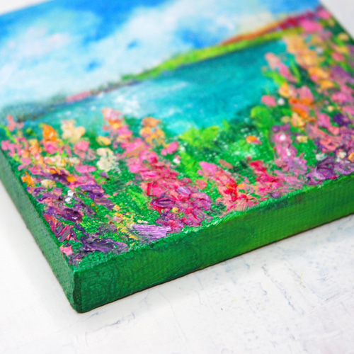 藤田ひかり・みどり❭ ミニ油絵 キャンバス地 2枚 藤田ひかり