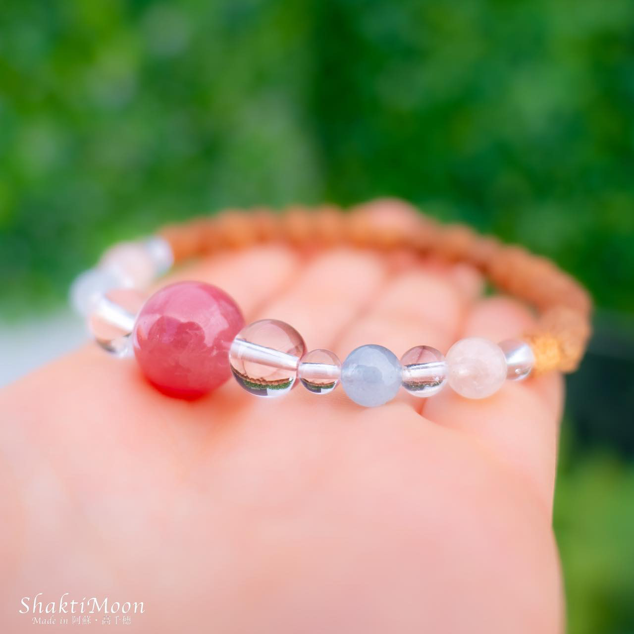 【バラ色の人生！幸せな結婚生活のお守り！インカローズ×アクアマリン×モルガナイト×水晶】レア・希少！極小4mm・5mm