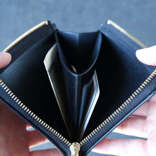 L字ファスナーウォレット ｜ 革財布/シンプル ミニ財布