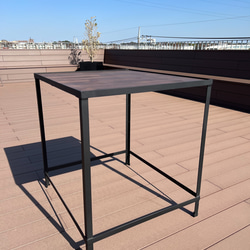 植物用テーブル ボタニカル 艶消しブラック アイアン ウッド ワイド750㎜ 2枚目の画像