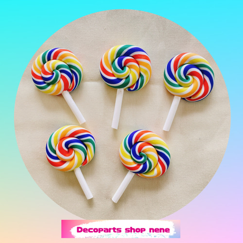 ロリポップキャンディーパーツ5個セット チャーム Decopartsshopnene  