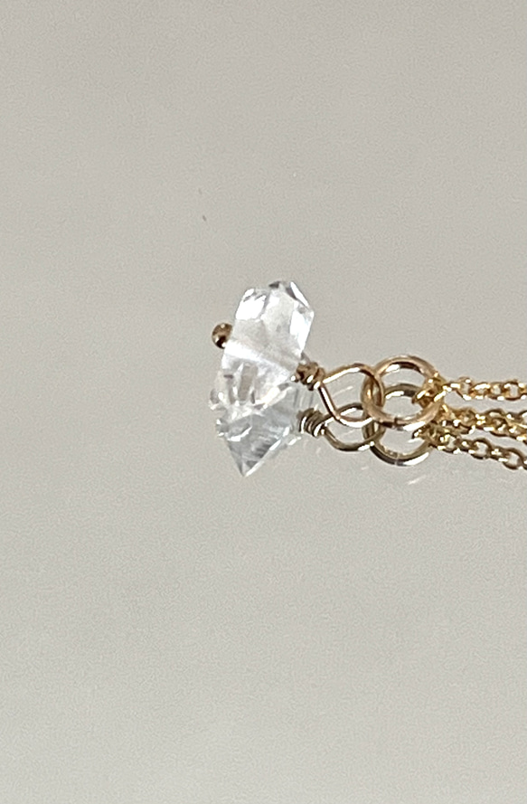 ハーキマーダイヤモンドのネックレス　14kgf 1枚目の画像
