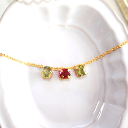 - choi kawa design ２ - Sapphire & Ruby & Peridot Necklace 2枚目の画像