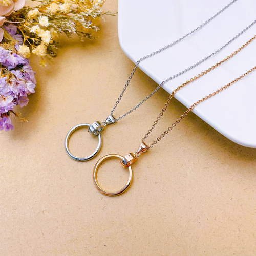 ゴールド 円形リンク ネックレス 楽天市場】【P5倍マラソン限定】リングネックレス アジャスター付き