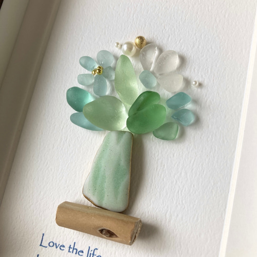 シーグラスアート　♡紫陽花のお花で夢飛行BIG♡ シーグラスアート ♡紫陽花のお花で夢飛行BIG♡ 【公式通販】