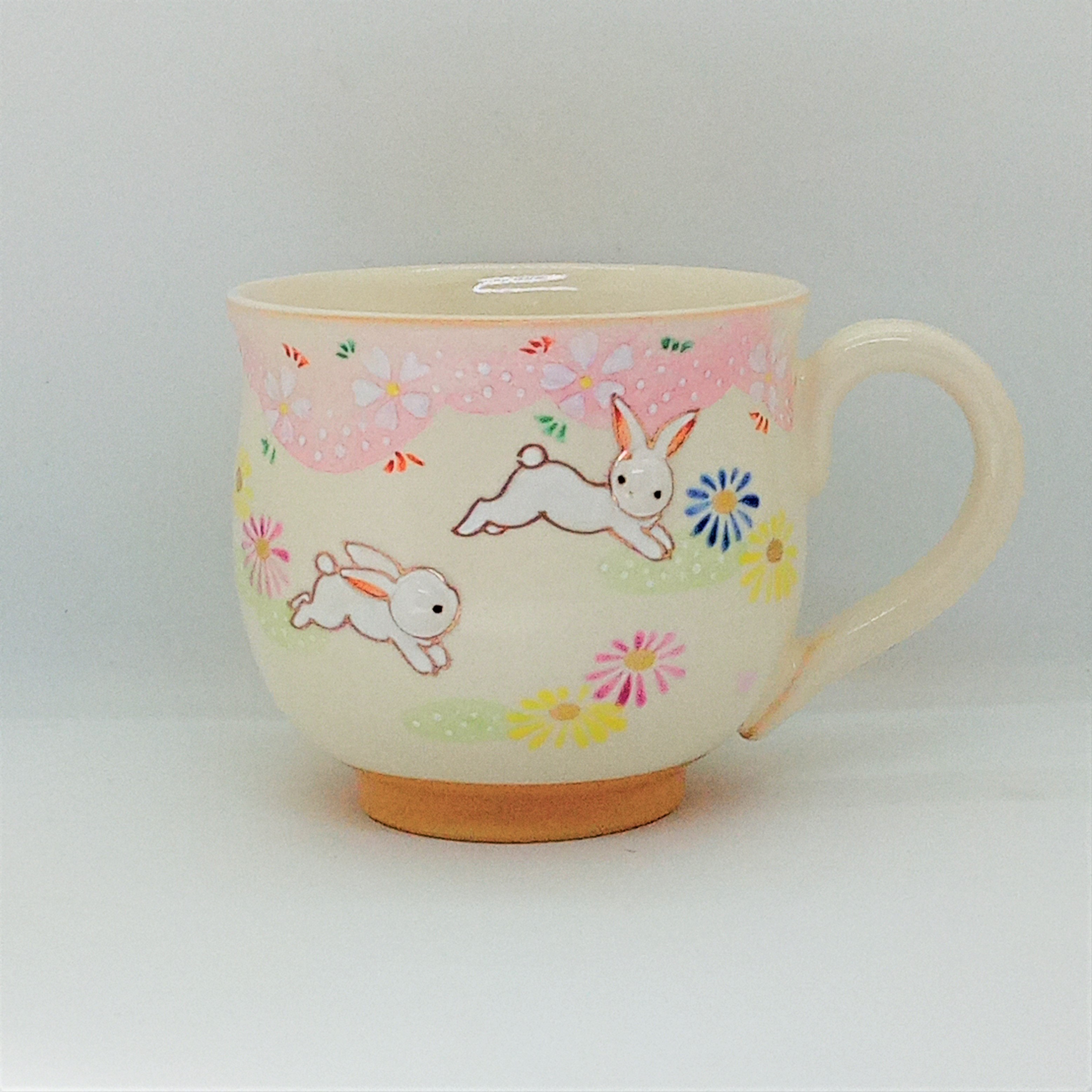 ''PUKKURI''マグ「春野うさぎ」京焼・清水焼　京都　伝統工芸品　清水焼　うさぎ　桜 5,621円