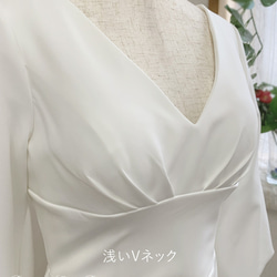 選べるVネック 袖付きウエディングドレス ウェディングドレス 長袖　 スレンダードレス gcd_8900 11枚目の画像